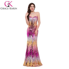 Grace Karin Sexy Ladies Strapless Sweetheart Shining Sequins Evening Dresses CL7517-2